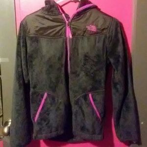 Pink and grey north face jacket size XL